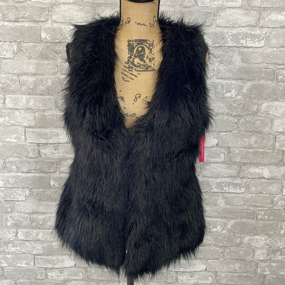 Xhilaration Black Faux Fur Vest